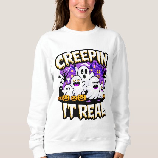 Creepin' It Real | Spooky Halloween Design Fun Trui (Voorkant)
