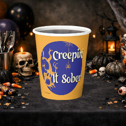 Creepin’ It Sober | Nuchtere Halloweenfeest Papieren Bekers