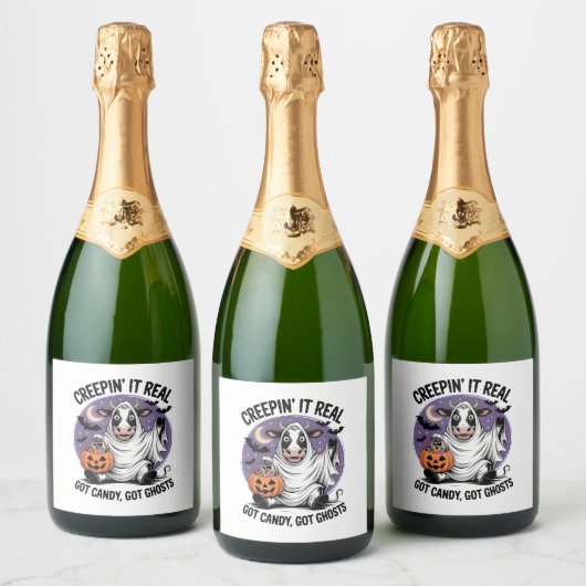 Creepin’ Koe Halloween Sparkling Wijnetiket (Flessen)