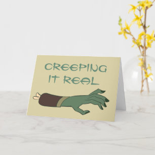 Creeping it real Monster hand Halloween Groet Kaart