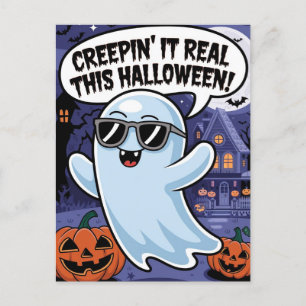 Creepin's it Real Dit grappige Halloween boek Briefkaart