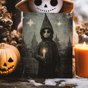 Creepmas Griezelen Gothische Vintage Jongen Feestdagenkaart