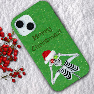 Creepmas Skelet Santa Hat Ornamenten op Groen