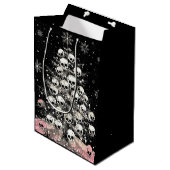 Creepmas Spooky Skulls Gothic Medium Cadeauzakje (Voorkant Gekanteld)