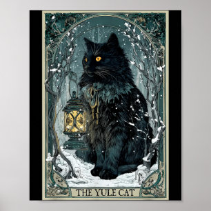 Creepmas Vintage De Yule Kat Tarotkaart Donkere Ke Poster