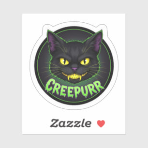 Creepur Cat – Spooky Fang Cat Face Halloween Sticker