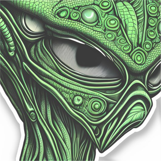 Creepy Abstract Alien Sticker (Voorkant)