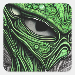 Creepy Abstract Alien Vierkante Sticker