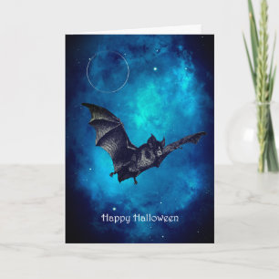 Creepy Bat Flying Halloween Kaart