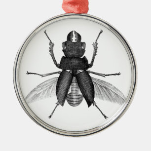 Creepy Beetle Bug met Scarey Pincher Mandibles Metalen Ornament