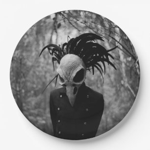 Creepy Bird Skull Halloween Papieren Bordje
