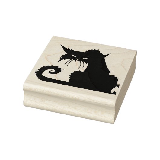 Creepy Black Cat Rubberstempel (Stempel)