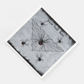 Creepy Black Widow Spiders in Web Ragged White Servet (Hoek)