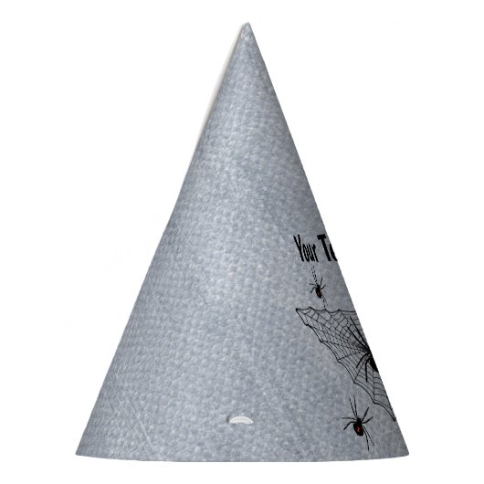 Creepy Black Widow Spiers in Triangular Web White Feesthoedjes (Links)