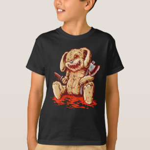 Creepy bloedige konijnenpop t-shirt