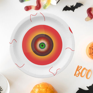 Creepy Bloodshot Eyeball Halloween Papieren Bordje