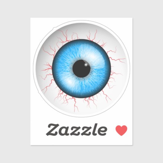 Creepy Blue Eyeball Sticker (Vel)