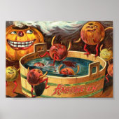 Creepy Bobbing Apples Halloween Art-afdrukken Poster (Voorkant)