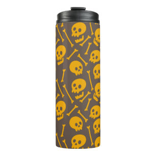Creepy Bony Skulls en Botten Thermal Tumbler Thermosbeker