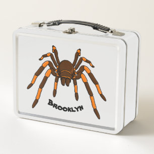 Creepy brown en oranje tarantula spider cartoon