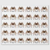 Creepy brown en oranje tarantula spider cartoon cadeaupapier (Vlak)