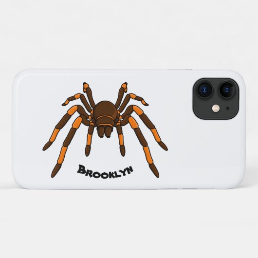 Creepy brown en oranje tarantula spider cartoon Case-Mate iPhone case (Achterkant (horizontaal))