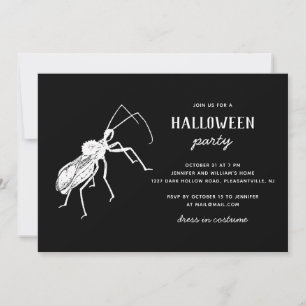 Creepy Bug Black Halloween Party griezelig insec Kaart