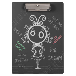 Creepy Cartoon Kawaii Tattoo Girl Klembord