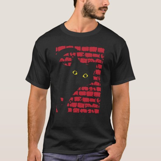 Creepy cat t-shirt (Voorkant)
