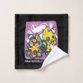 Creepy Cats Halloween Art: Paw-sitively angstaanja Bad Handdoek (Wasdoekje)