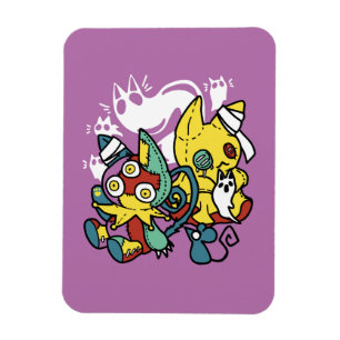 Creepy Cats Halloween Art: Paw-sitively angstaanja Magneet