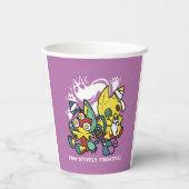 Creepy Cats Halloween Art: Paw-sitively angstaanja Papieren Bekers (Achterkant)