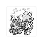 Creepy Cats Halloween Art: Paw-sitively angstaanja Rubberstempel (Afrduk)
