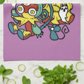 Creepy Cats Halloween Art: Paw-sitively angstaanja Theedoek (Gevouwen)