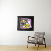 Creepy Cats Halloween Art: Paw-sitively angstaanja Wandkleed (In Situ (horizontaal))