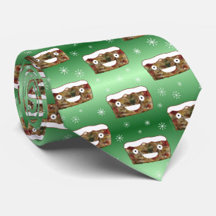 Creepy Christmas Fruitcake Patroon Groen Stropdas
