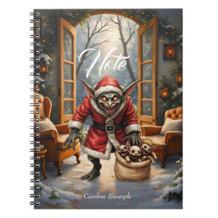 Creepy Christmas Goblin – Dark Fantasy Evil Santa Notitieboek