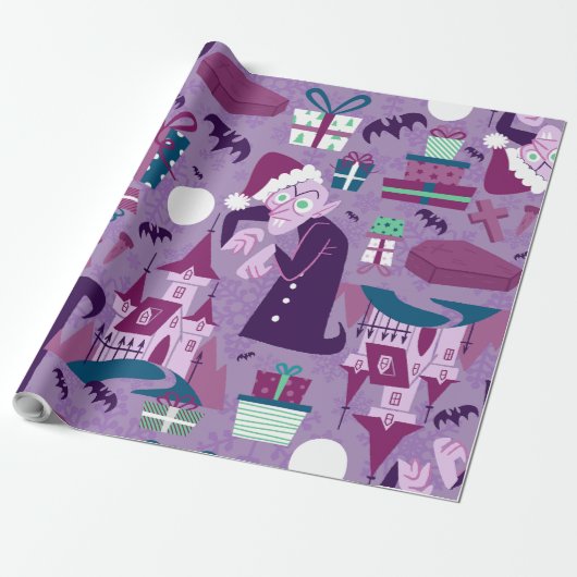 Creepy Christmas Nosferatu Santa Vampire Cadeaupapier (Uitgerold)