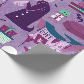 Creepy Christmas Nosferatu Santa Vampire Cadeaupapier (Hoek)