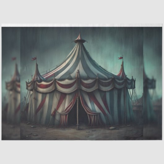 Creepy Circus Tent Moody Decoupage Papier (Voorkant)
