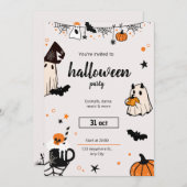 Creepy & Classy Halloween Party Invitation Kaart (Voorkant / Achterkant)