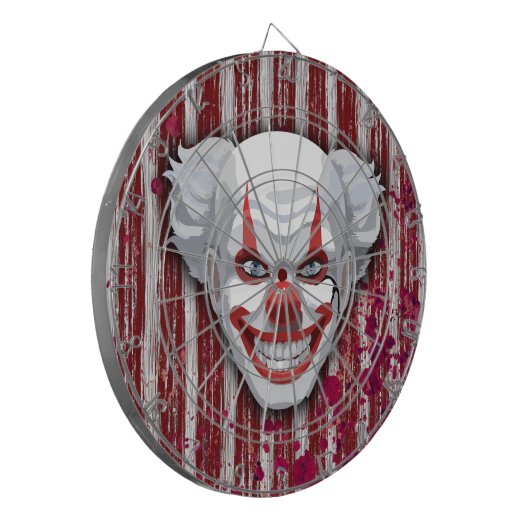 Creepy Clown Carnaval Halloween Dartbord (Voorkant Links)