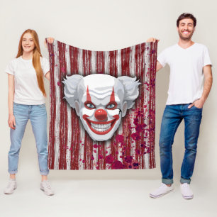Creepy Clown Carnaval Halloween Fleece Deken