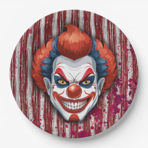 Creepy Clown Carnaval Halloween Papieren Bordje