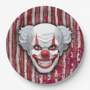 Creepy Clown Carnaval Halloween Papieren Bordje