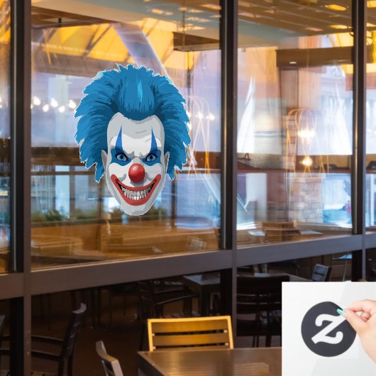 Creepy Clown Carnaval Halloween Raamsticker (Restaurant Raam)