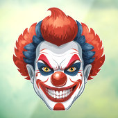 Creepy Clown Carnaval Halloween Raamsticker (Vel 3)