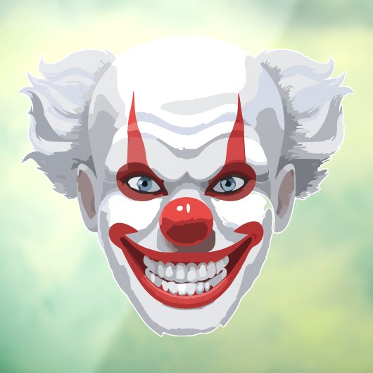 Creepy Clown Carnaval Halloween Raamsticker (Vel 3)
