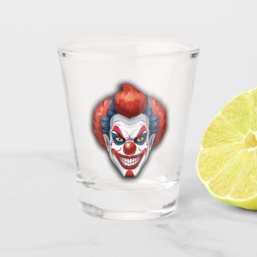 Creepy Clown Carnaval Halloween Shot Glas (Voorkant)