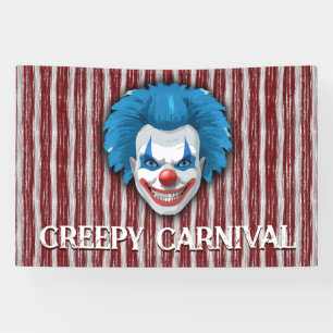 Creepy Clown Carnaval Halloween Spandoek